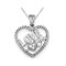 Gem And Harmony Synthetic Cubic Zirconia (CZ) Heart Pendant Necklace with LOVE in Sterling Silver